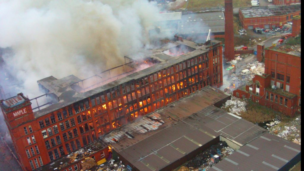 Demolition begins at fire-hit Oldham mill