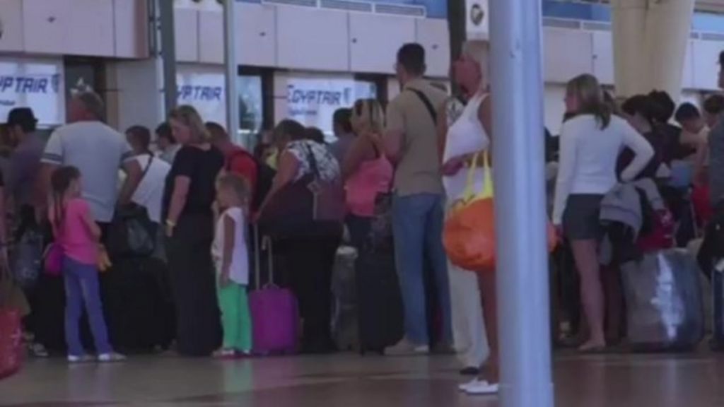 VIDEO: Queues but no Brits at Sharm airport