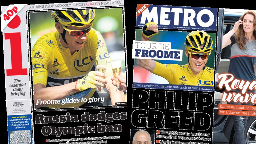 Newspaper headlines: Froome and Green dominate front pages