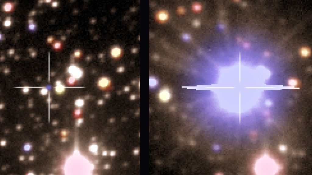Star snapped before and after nova explosion