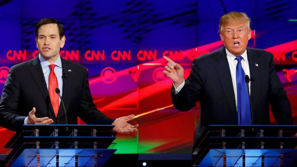 Us Election 2016 Cruz And Rubio Attack Trump In Debate Bbc News