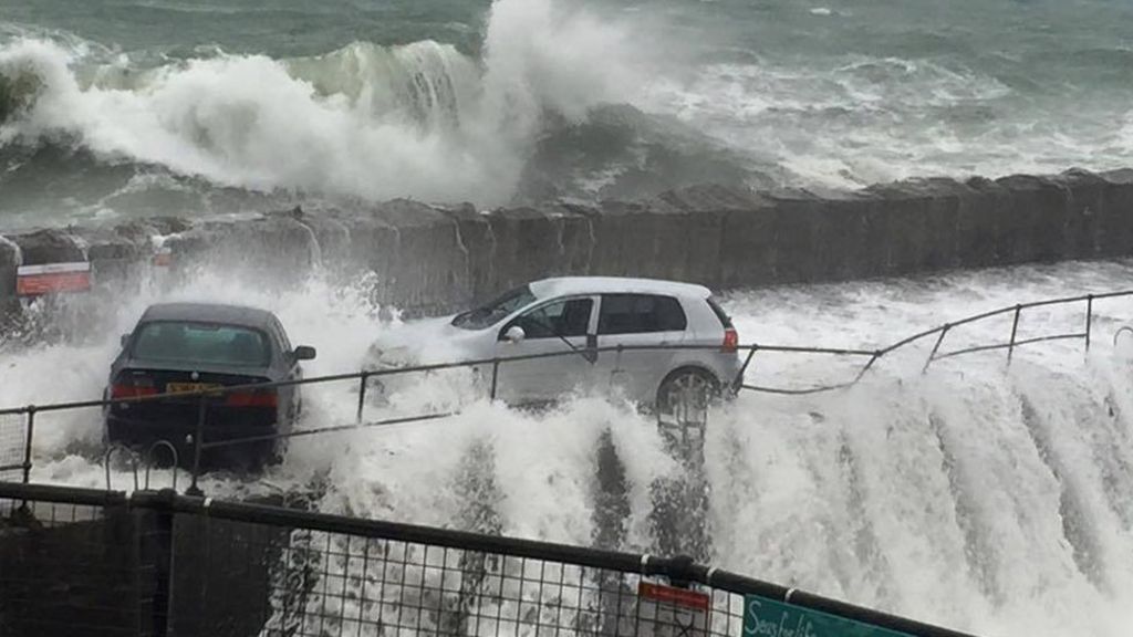 Huge waves bring flooding to South West BBC News