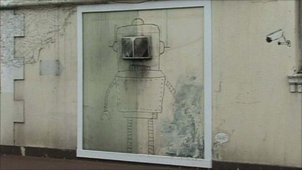 'Banksy' Art At Grosvenor Hotel In Torquay Vandalised - BBC News