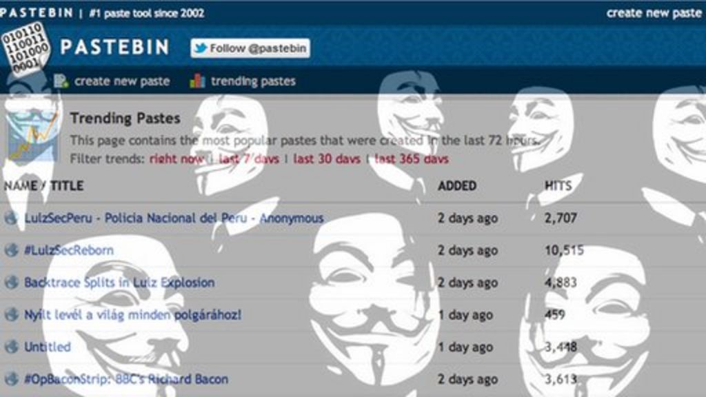 Pastebin puts Anonymous spat behind it BBC News