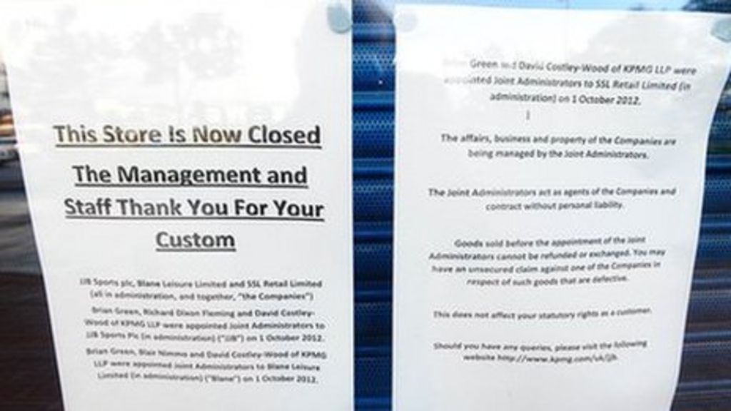 NI Jobs Lost As JJB Sports Stores Close BBC News