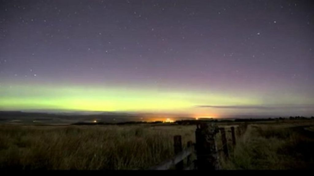 Northern Lights shown in timelapse footage BBC News