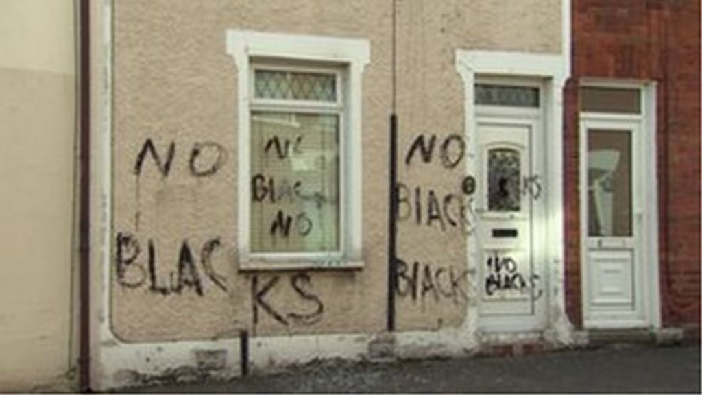 Racist graffiti scrawled on house in east Belfast BBC News