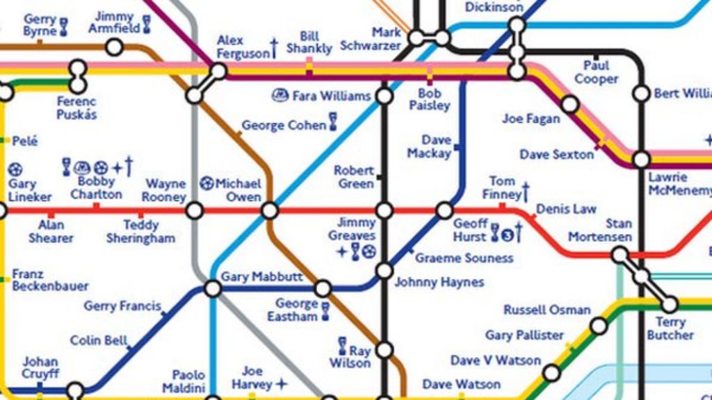 Footballers take over London Underground map BBC News