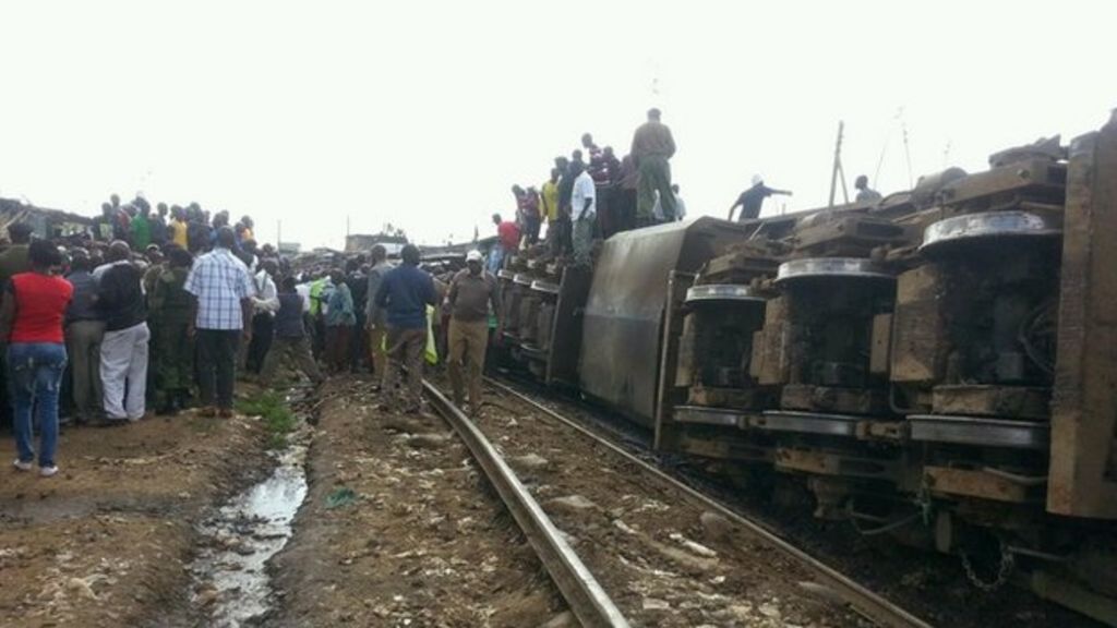 Kenya train crashes into homes in Nairobi's Kibera slum BBC News