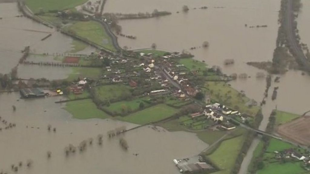 Uk Floods Aerial View Of Somerset Levels Bbc News