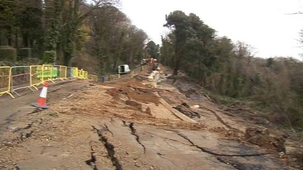 Funding for Isle of Wight landslide road refused BBC News