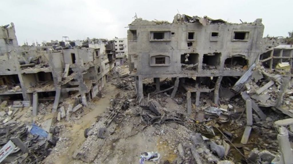 Gaza conflict Drone footage reveals extent of damage BBC News
