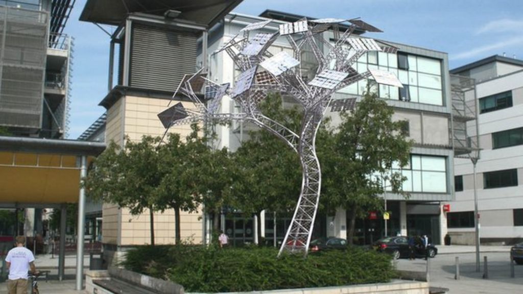 Bristol Millennium Square solar power tree to be switched on BBC News