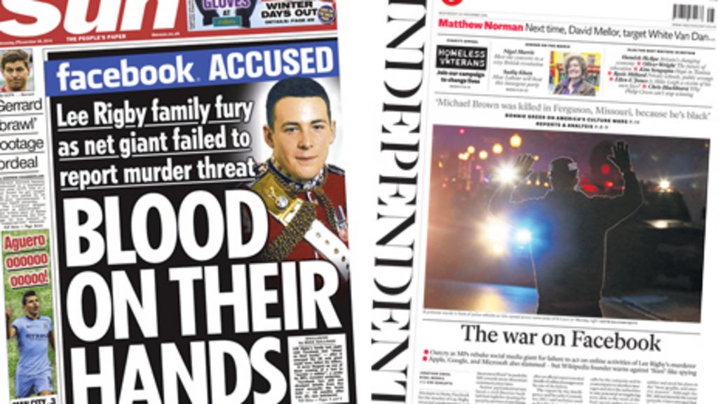 Newspaper headlines: 'The war on Facebook' - BBC News