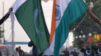 India, Pakistan Flags