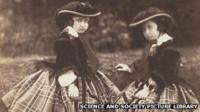 Princesses Helena and Alice, daughters of Queen Victoria - circa 1856