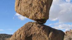 precariously balanced rock in Nevada