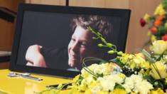 The coffin of 11-year-old Luke Batty at the funeral service for him at Flinders Christian Community College February 21, 2014 in Tyabb, Australia