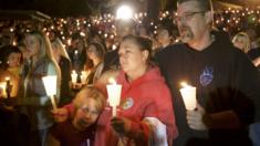 Mourners held a vigil for victims