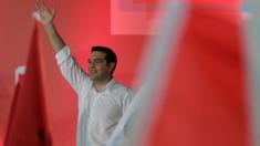 Syriza leader Alexis Tsipras at a campaign rally in Athens