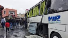 Those targeted were said to be pilgrims arriving by bus