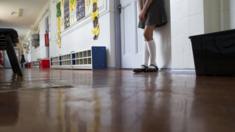 Pupil standing in corridor