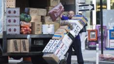 Man delivering goods in New York