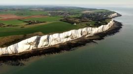 White cliffs near Dover