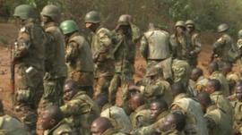 Sierra Leone's soldiers during training