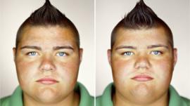 Twin boys side by side