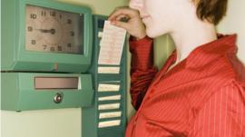 woman clocking off