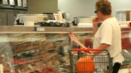 Woman shopping in the US