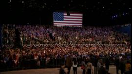 Crowds celebrating