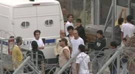 Migrants at a detention centre.