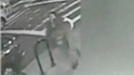 CCTV of woman running