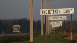 Signs along highway in Illinois