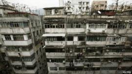 Cramped housing in Hong Kong