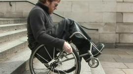 Pete Donnelly showing off his wheelchair skills