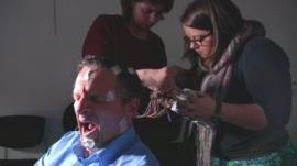 Dr Michael Mosley taking part in a sleep study