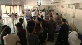 Hospital scene after attack