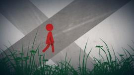 Woman in danger graphic