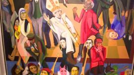 An African art work on show in London