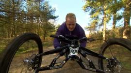Will Blanche on his hand bike