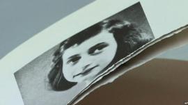 A damaged Anne Frank-related book in Tokyo, 21 February 2014
