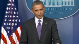 President Barack Obama at the White House 17 April 2014
