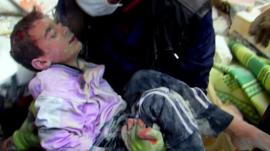 Nine-year-old pulled from rubble