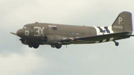 WW2 plane flying above Daedalus airfield in Lee-on-the-Solent