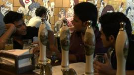 Men drinking beer in Bangalore