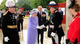 The Queen and the Duke of Edinburgh at the Royal Hospital Chelsea in London