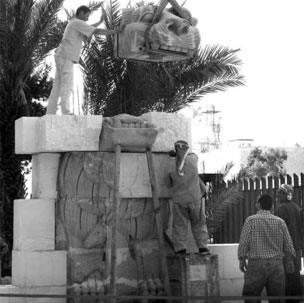 The reassembly of the lion in 2005
